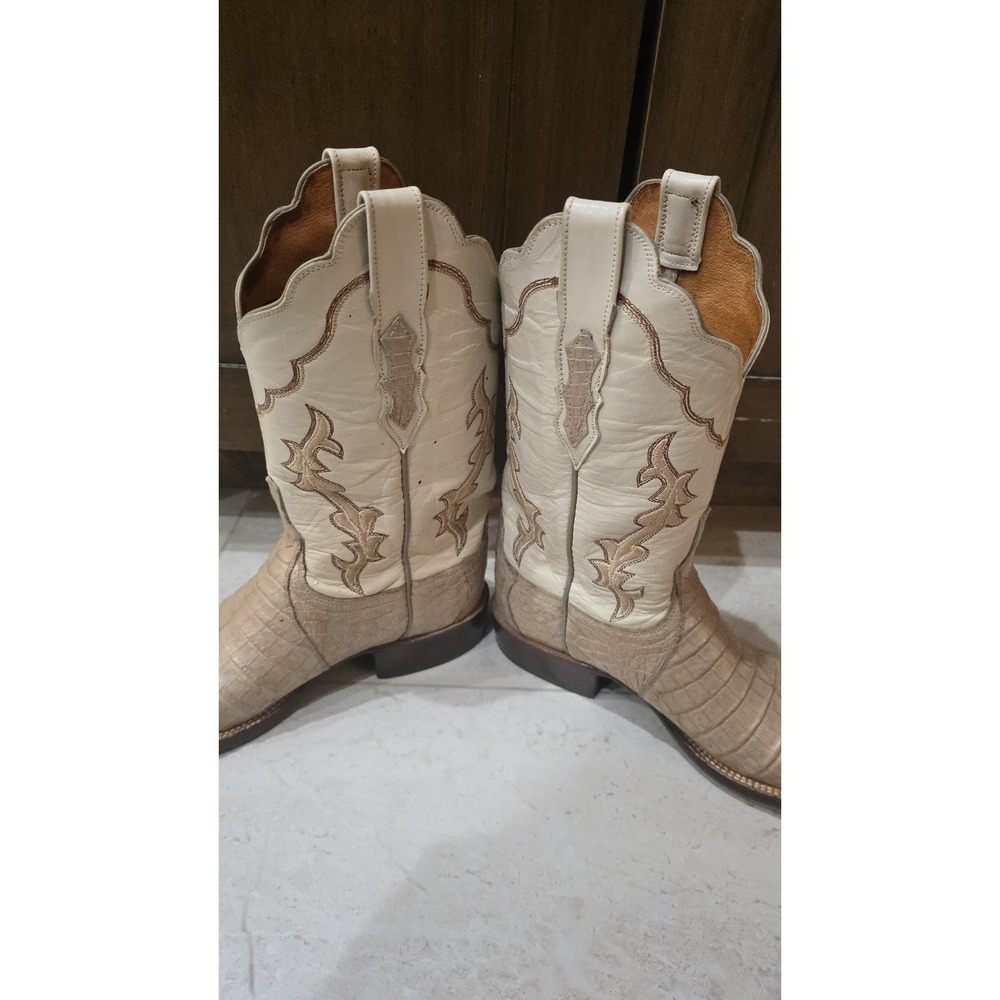 NWT Lucchese Womens Tan Boots SZ 7 Sable Belly Calf Wheat Goat Leather RTL $850 - Picture 8 of 16